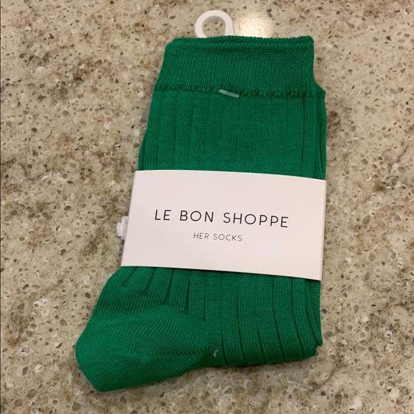 NWT LE BON SHOPPE HER SOCKS KELLY GREEN One Size - Picture 1 of 7